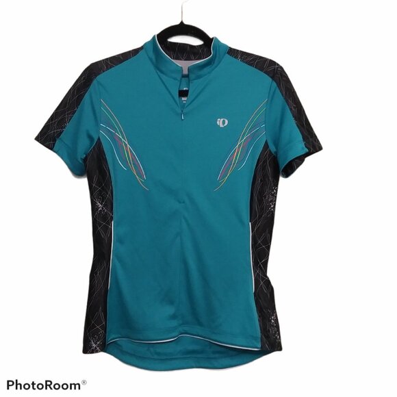 PEARL IZUMI Cycling Shirt 1/2 Zip Teal Green Womens Large - Picture 8 of 8